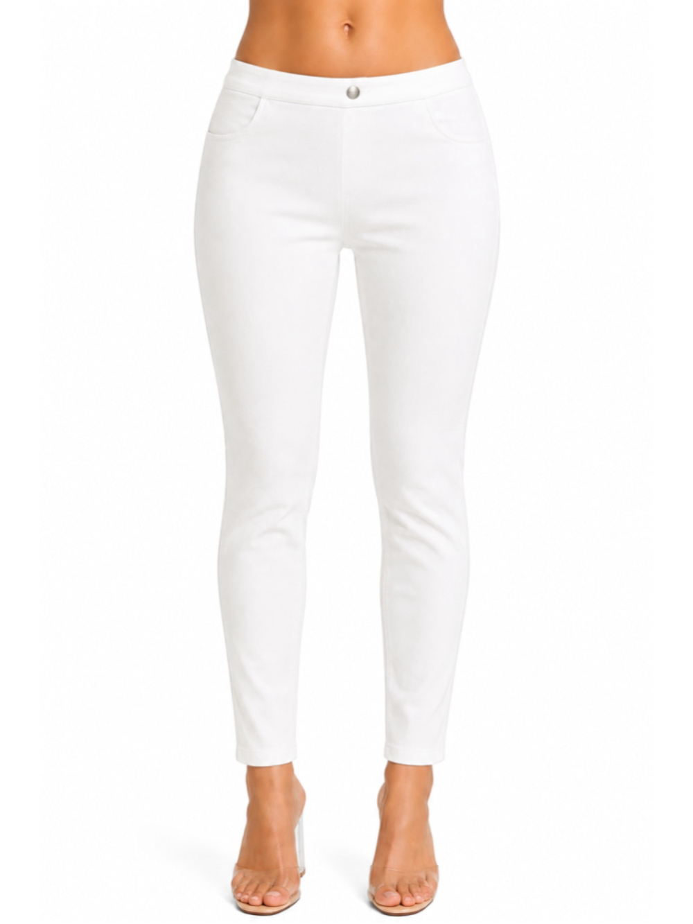 Uniqlo Stretch Skinny Pants Women Small 23"-26" Cotton Casual Jeggings S WHITE